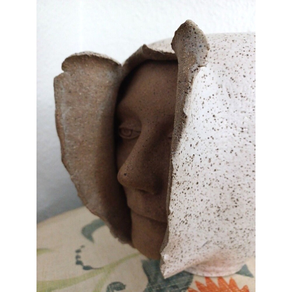 Mid Century Signed Emerging Face Art Pottery Vase by S. Porter Circa early 1970' - Picture 5 of 14